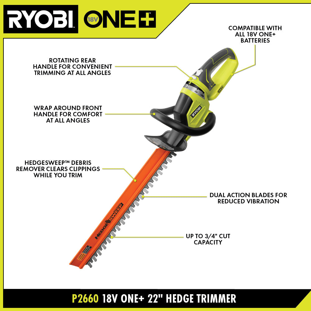 18V ONE+ 22" Hedge Trimmer Kit Image 3