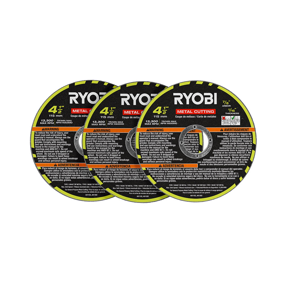 3 PC. 4-1/2" Metal Cutting Wheel Set