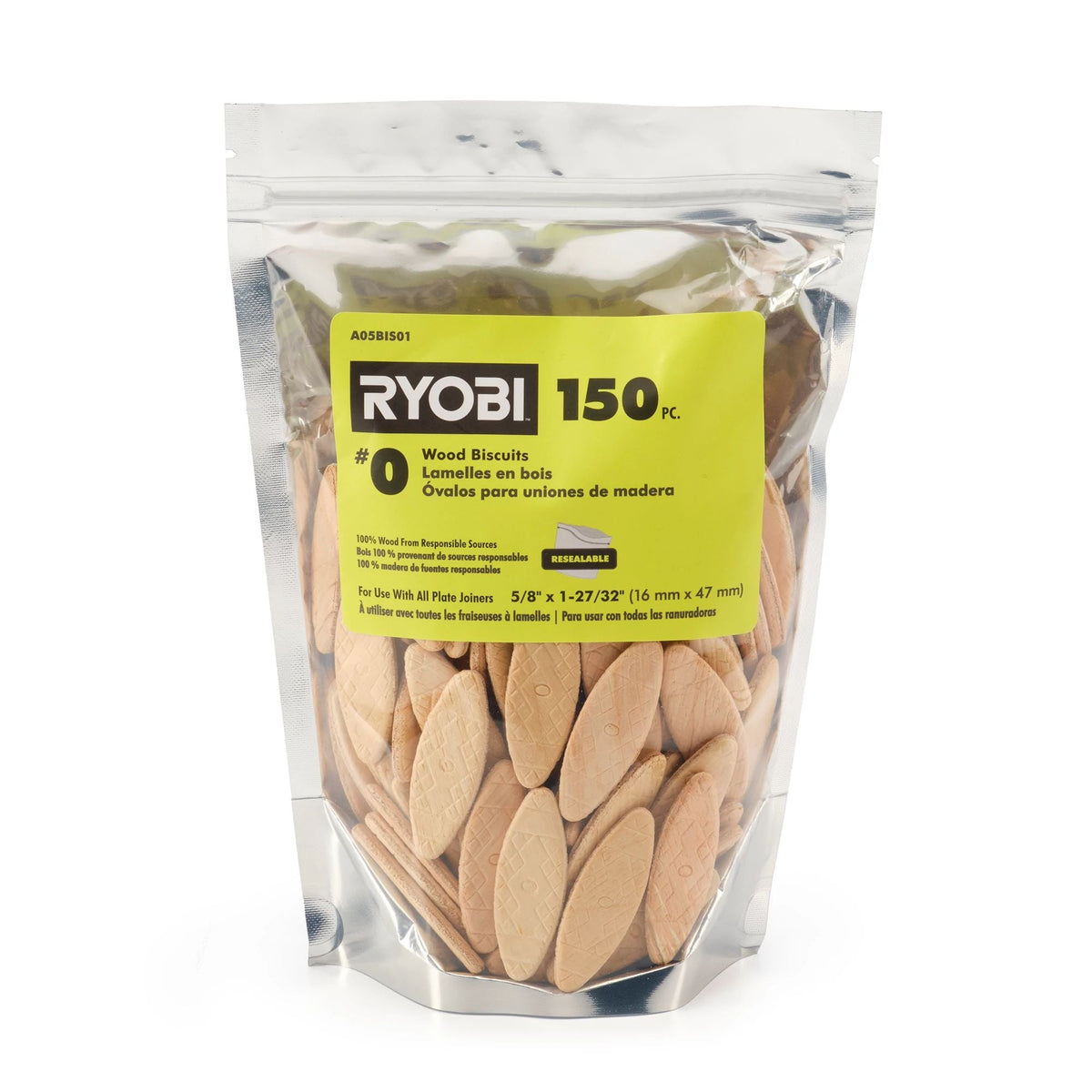 150 PC. #0 Wood Biscuits image