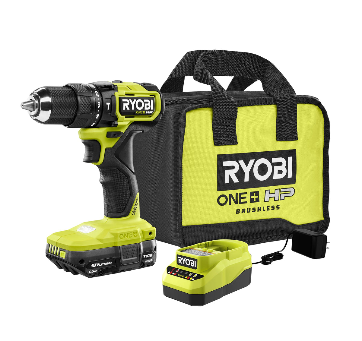 18V ONE+ HP COMPACT BRUSHLESS 1/2" HAMMER DRILL KIT image 1