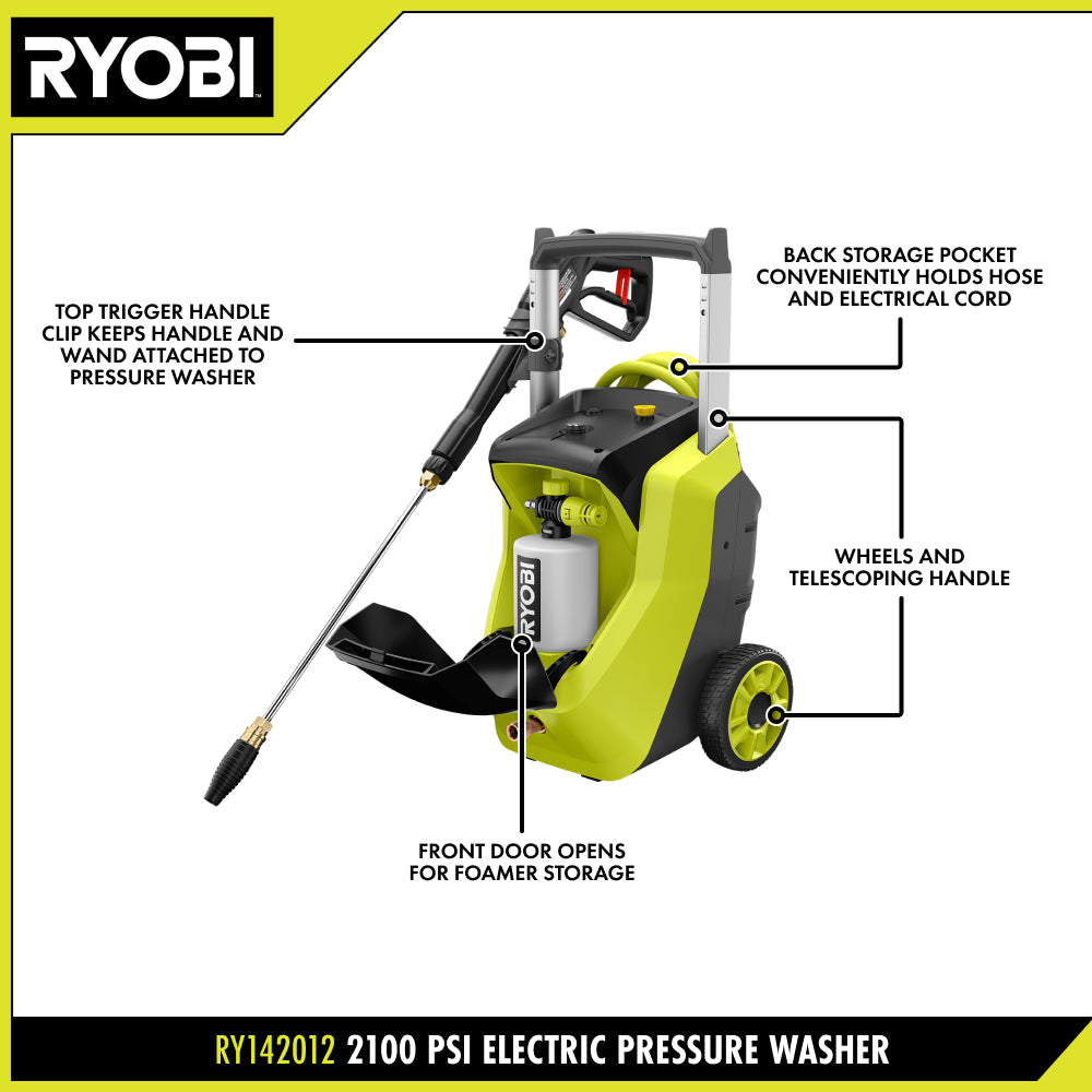 2100 PSI 1.2 GPM Electric Pressure Washer