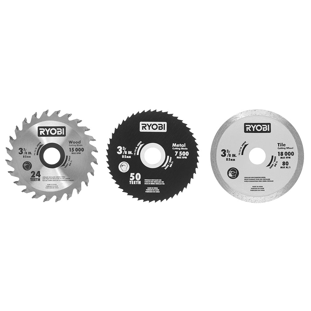 3-3/8" Multi-Material Saw Replacement Blade Set (3-Piece)