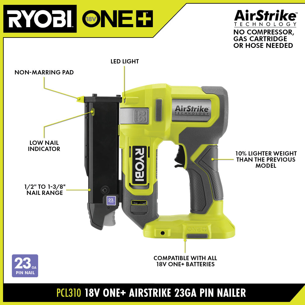 18V ONE+ AIRSTRIKE 23GA PIN NAILER KIT Image 2