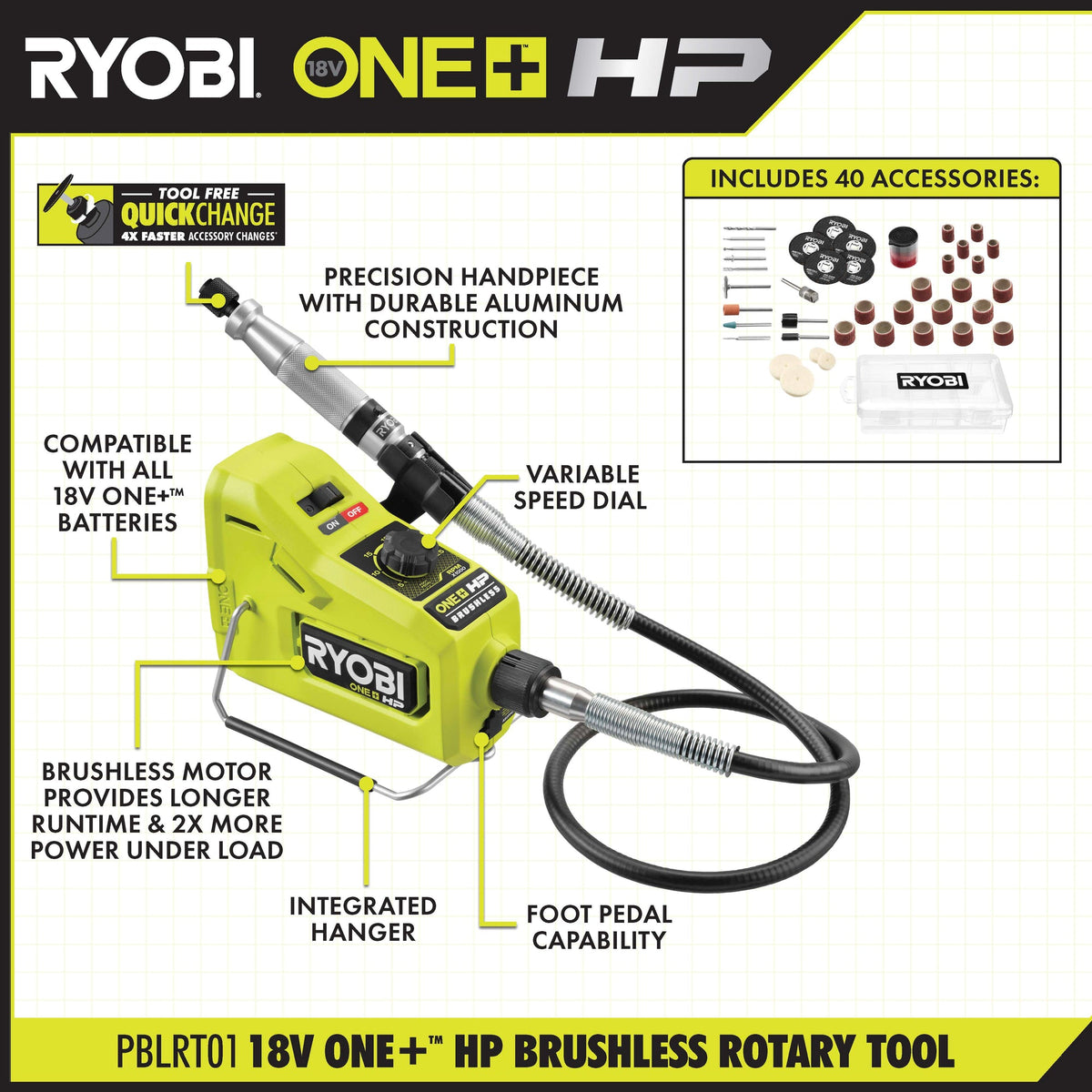 18V ONE+ HP Brushless Cordless Rotary Tool Image 2