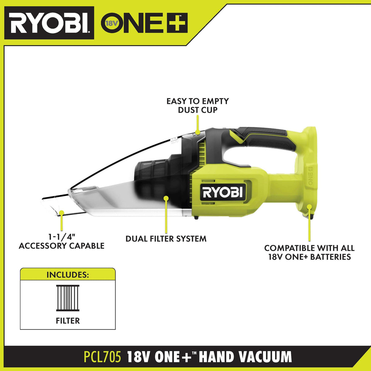 18V ONE+ HAND VACUUM KIT Image 2